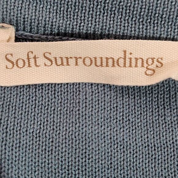 Soft Surroundings Blue Knit Cropped Sweater - Picture 5 of 7